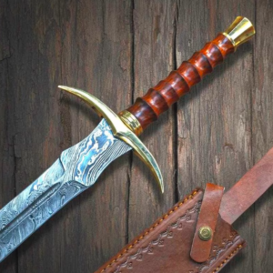 Hand Forged Damascus Steel Sword - Personalized Viking Gift - Medieval Collectible Blade